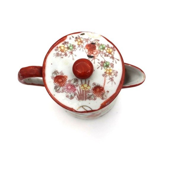 Antique Hand Painted Porcelain Japanese Teapot Circa 1900s Unmarked Geisha Lands - Picture 5 of 10